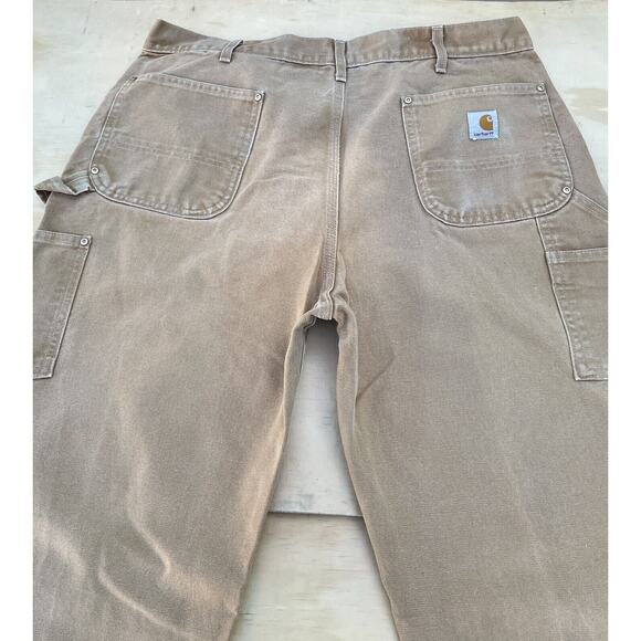 CARHARTT Original Fit Men's Brown Denim Jeans Carpenter Workmen USA SIZE 40X34 - Picture 9 of 10